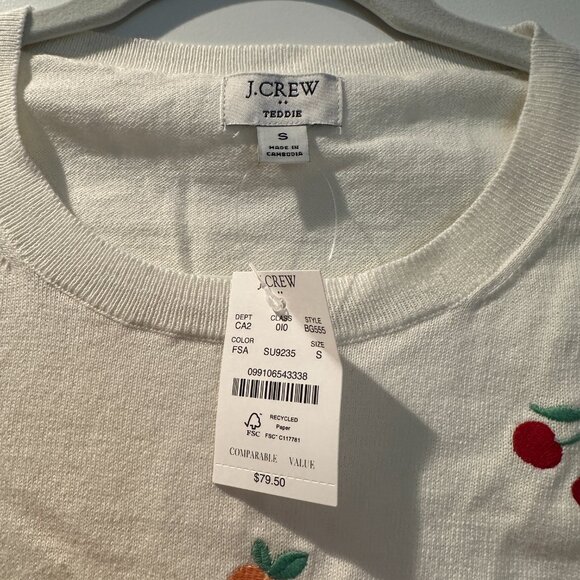 J. Crew Factory Fruit Teddie Sweater NWT - Picture 3 of 5